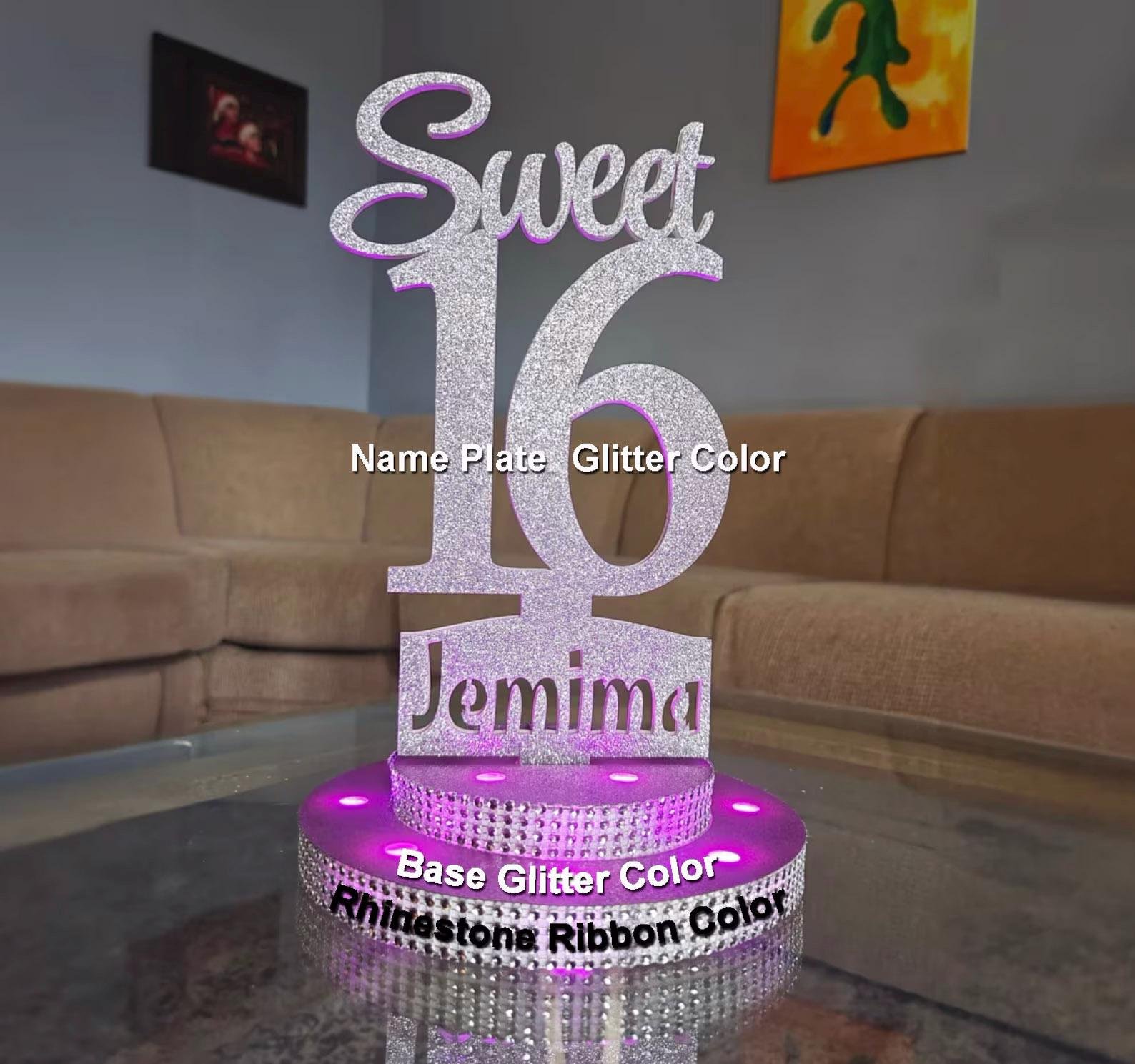 LED Centerpiece Cake Topper for Sweet 16 - Image 3