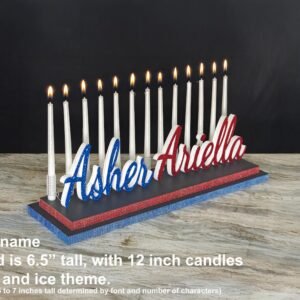Double Name Candle Lighting Candelabra - Non LED version